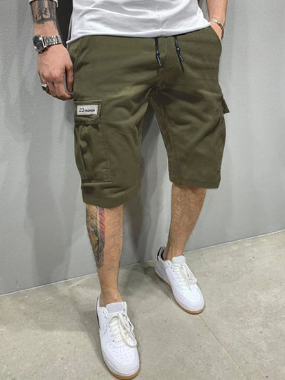 Men's Cargo Loose Straight-Leg Trendy Beach Mid-Length Pants eprolo