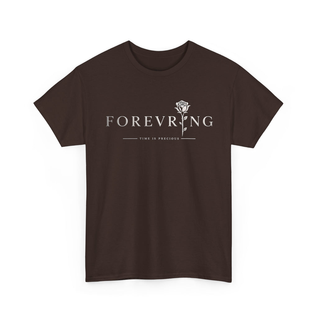 Forevering Rose T-Shirt — Minimal Floral "FOREVERING" Tee Printify