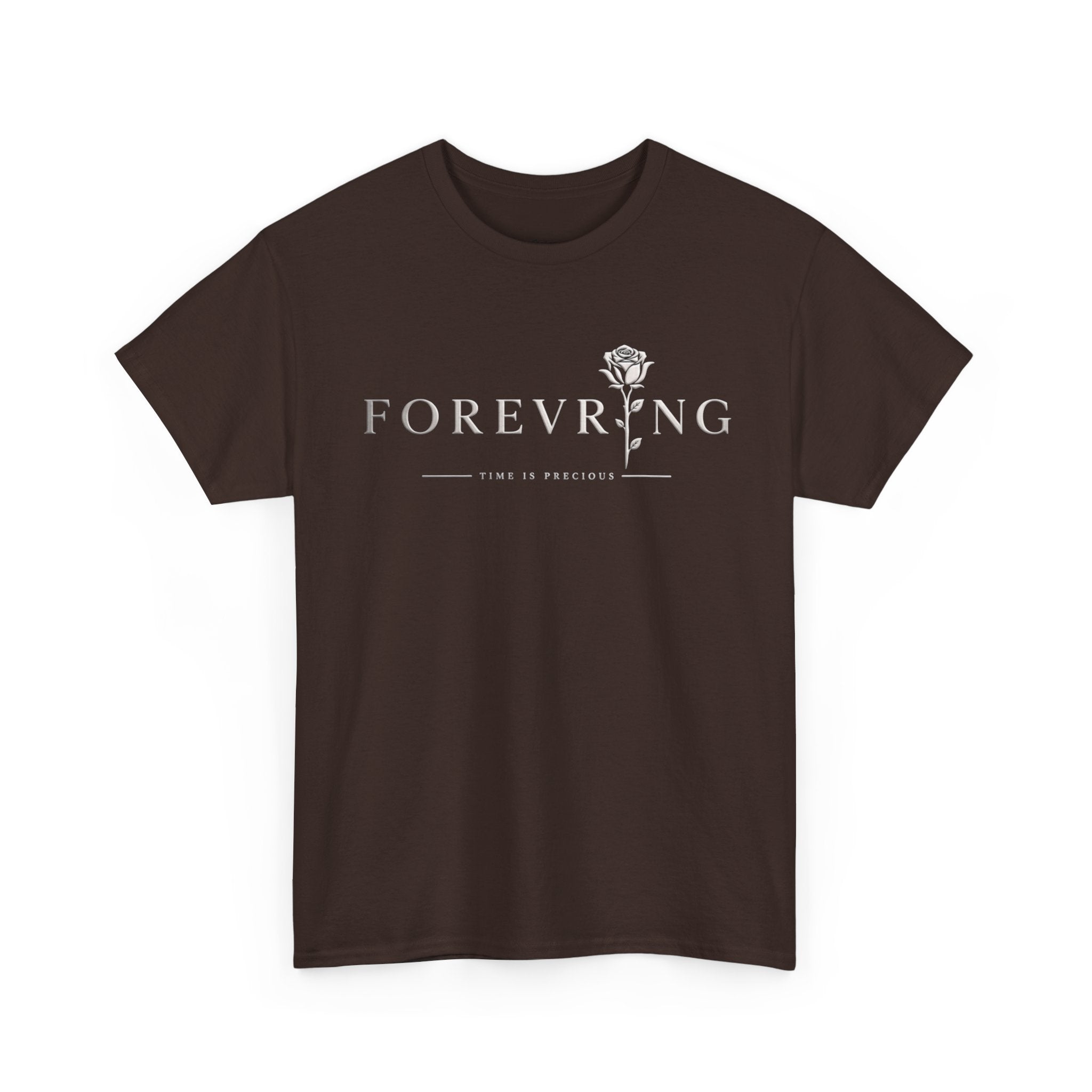 Forevering Rose T-Shirt — Minimal Floral "FOREVERING" Tee Printify