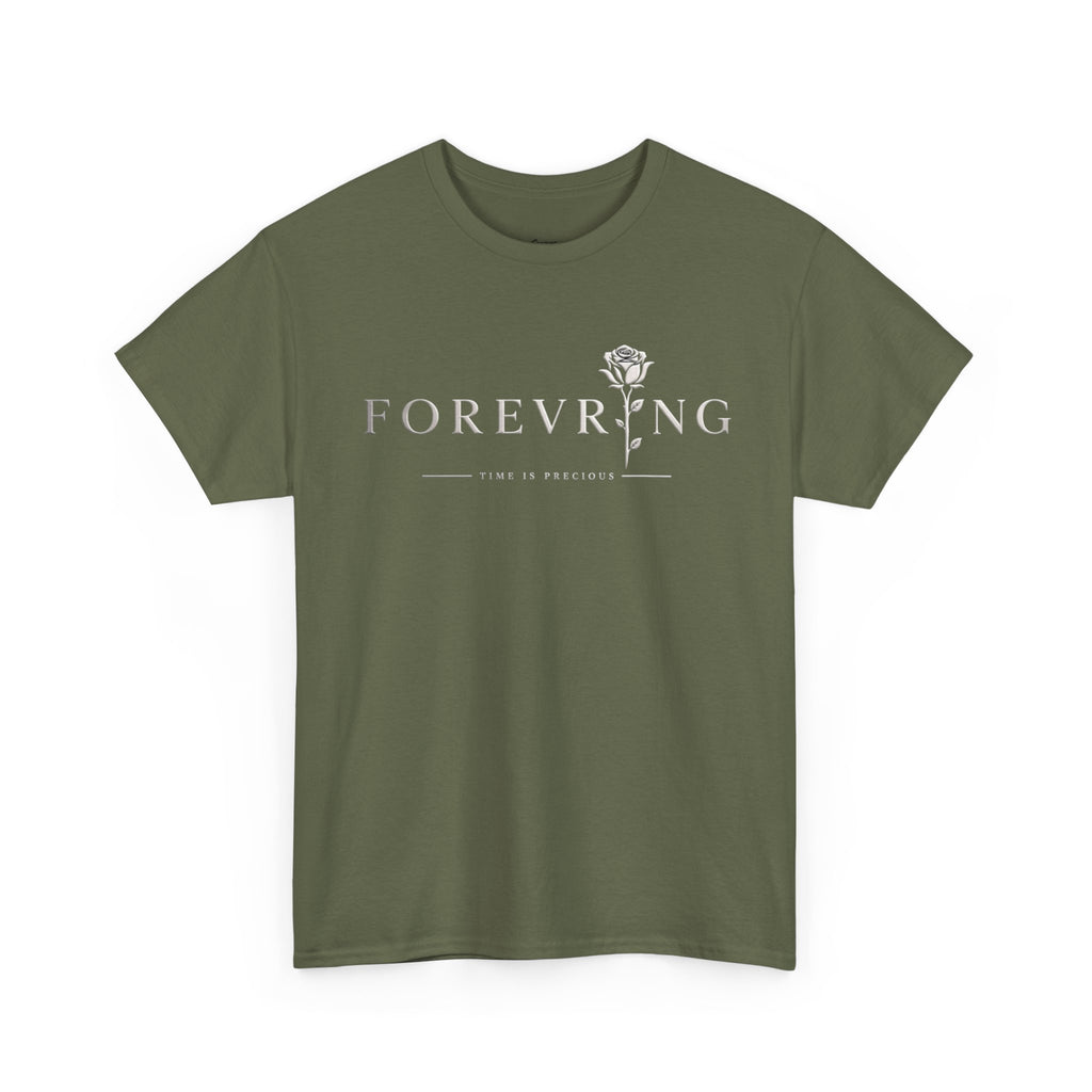 Forevering Rose T-Shirt — Minimal Floral "FOREVERING" Tee Printify