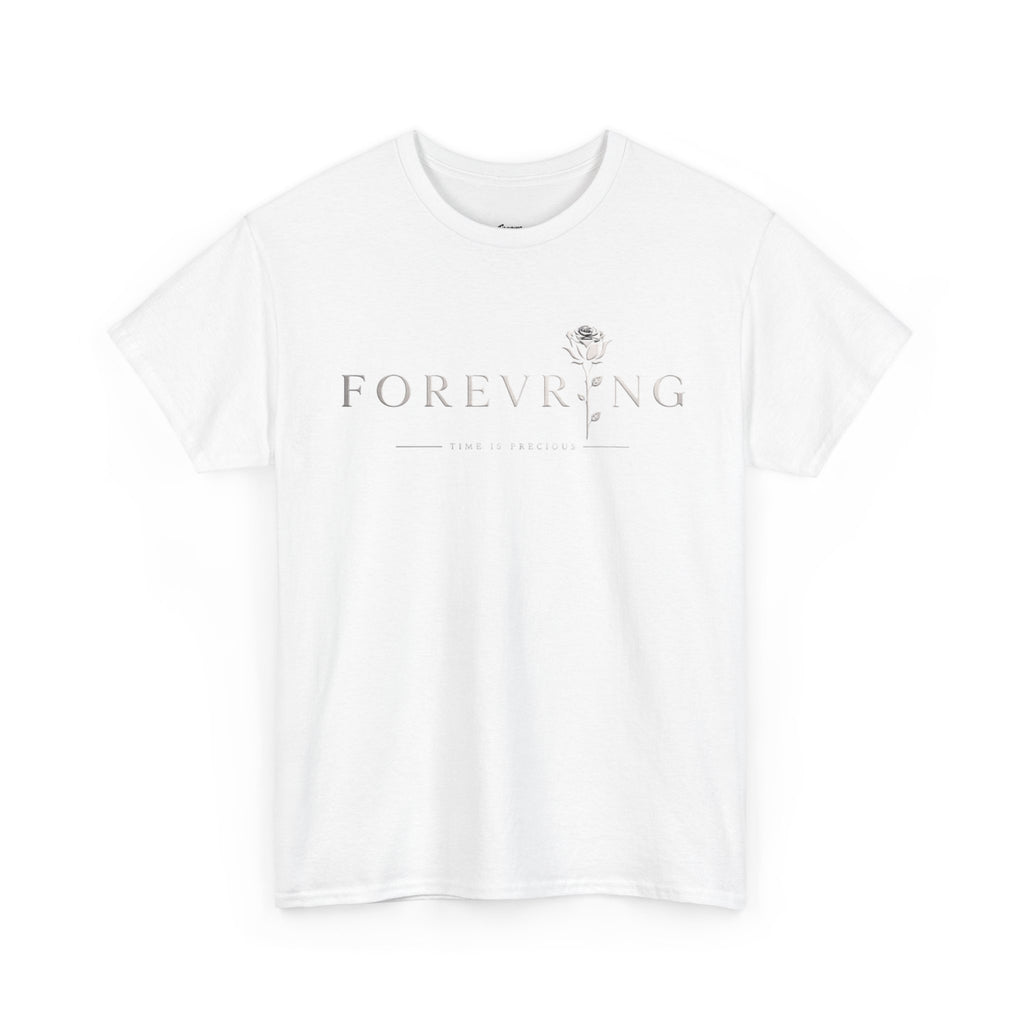 Forevering Rose T-Shirt — Minimal Floral "FOREVERING" Tee Printify