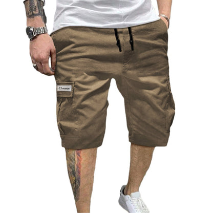 Men's Cargo Loose Straight-Leg Trendy Beach Mid-Length Pants eprolo
