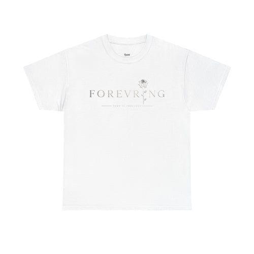Forevering Rose T-Shirt — Minimal Floral "FOREVERING" Tee Printify