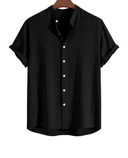 Men's Stand Collar Slim Fit Linen-Cotton Suit Set eprolo