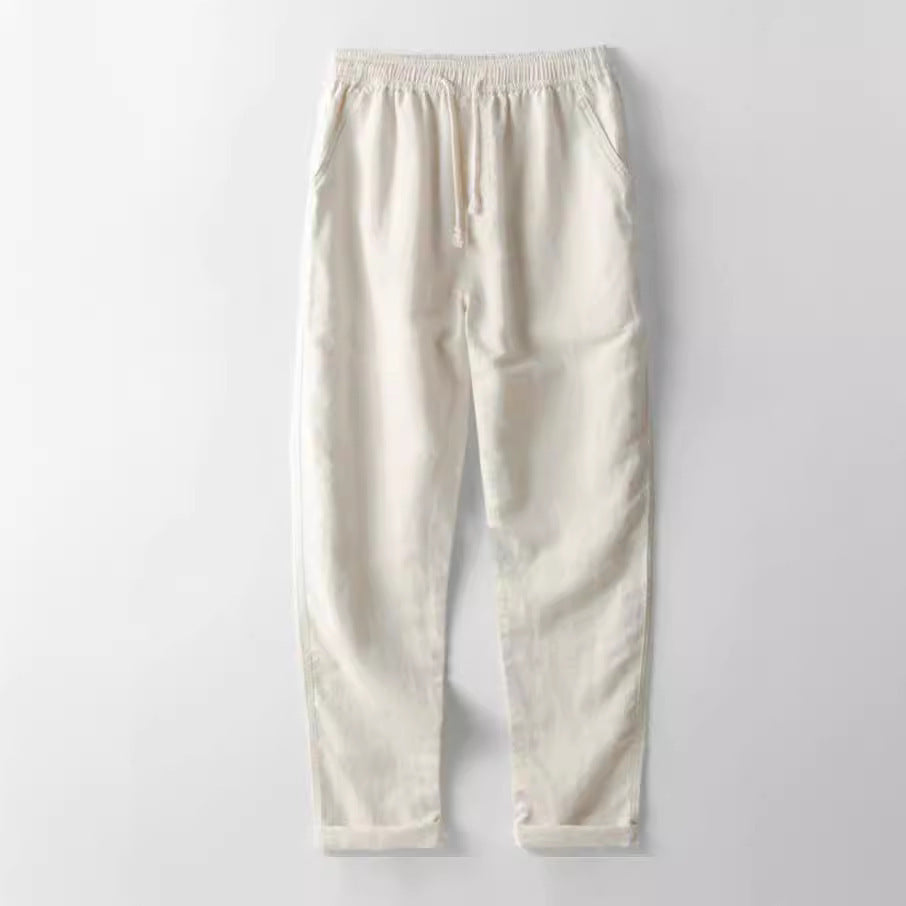 Men's Stand Collar Slim Fit Linen-Cotton Suit Set eprolo