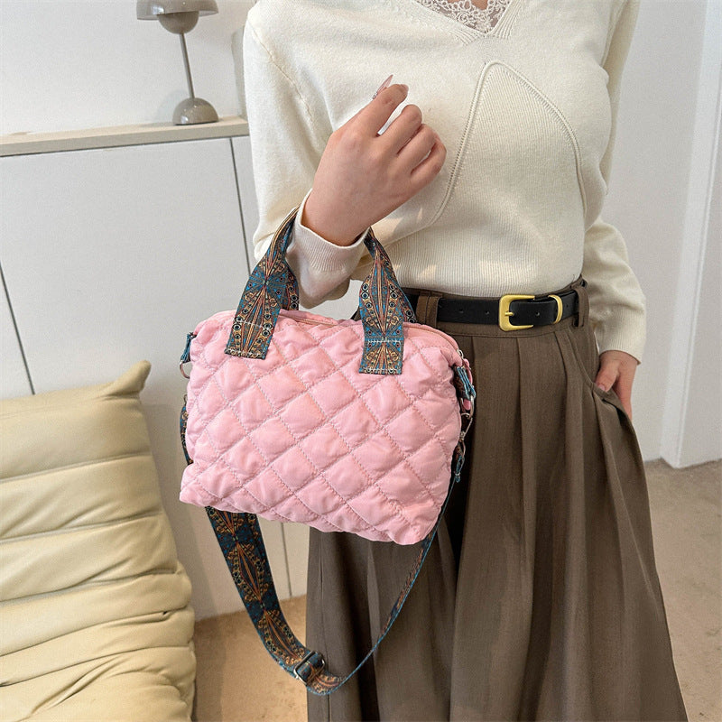 Casual Handbag Simple Shoulder Bag Stylish Crossbody Bag Quilted Korean Style Tote Bag eprolo