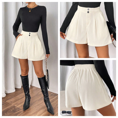 Fashionable Versatile Casual Women's Elegant Corduroy Wide-Leg Shorts That Lengthen Legs eprolo