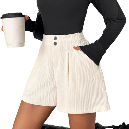 Fashionable Versatile Casual Women's Elegant Corduroy Wide-Leg Shorts That Lengthen Legs eprolo