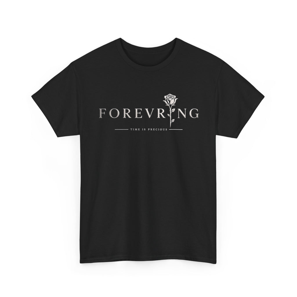Forevering Rose T-Shirt — Minimal Floral "FOREVERING" Tee Printify