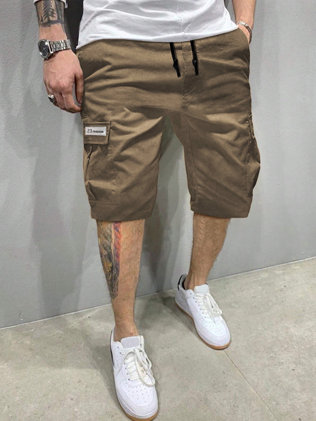 Men's Cargo Loose Straight-Leg Trendy Beach Mid-Length Pants eprolo