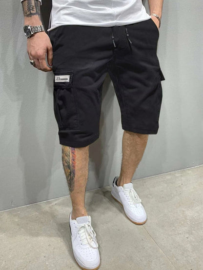 Men's Cargo Loose Straight-Leg Trendy Beach Mid-Length Pants eprolo