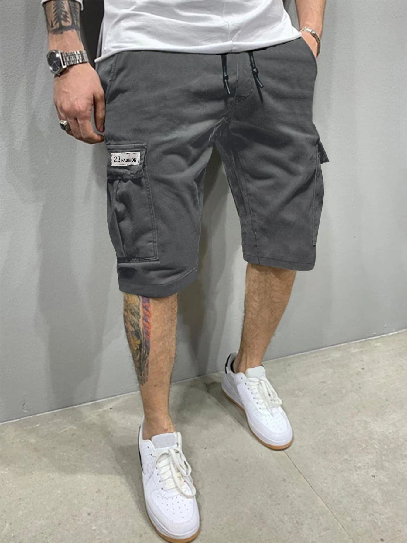 Men's Cargo Loose Straight-Leg Trendy Beach Mid-Length Pants eprolo