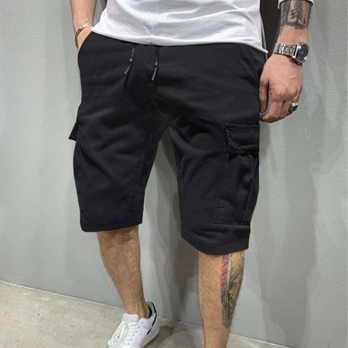 Men's Cargo Loose Straight-Leg Trendy Beach Mid-Length Pants eprolo