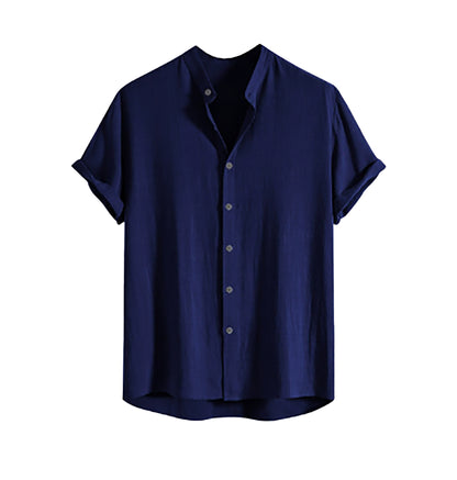 Men's Stand Collar Slim Fit Linen-Cotton Suit Set eprolo