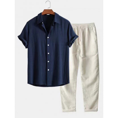 Men's Stand Collar Slim Fit Linen-Cotton Suit Set eprolo
