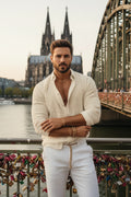 Cotton Linen Shirt for Men Summer Beach Style Solid Color Single Breasted Breathable Shirts Lightweight Stylish Button Tops FOREVRYNG ®