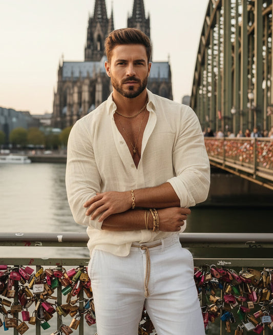 Cotton Linen Shirt for Men Summer Beach Style Solid Color Single Breasted Breathable Shirts Lightweight Stylish Button Tops FOREVRYNG ®