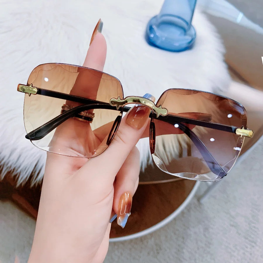 1/3pcs Square Rimless Sunglasses Women Sunglasses Fashion Colorful Casual For Men UV400 Shades Oculos FOREVRYNG ®