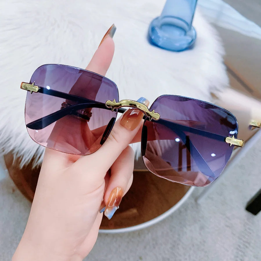1/3pcs Square Rimless Sunglasses Women Sunglasses Fashion Colorful Casual For Men UV400 Shades Oculos FOREVRYNG ®