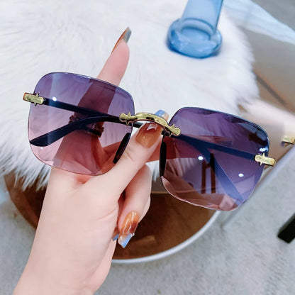 1/3pcs Square Rimless Sunglasses Women Sunglasses Fashion Colorful Casual For Men UV400 Shades Oculos FOREVRYNG ®