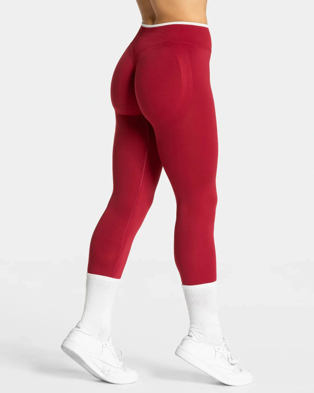 New Women's Color Blocking Yoga Leggings Seamless Knited Tights High Waist Hip Liftting Gym Workout White Edge Sports Leggings FOREVRYNG ®