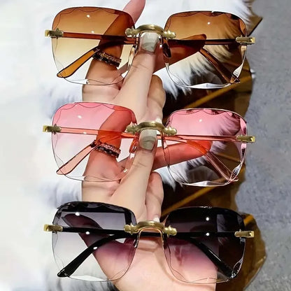 1/3pcs Square Rimless Sunglasses Women Sunglasses Fashion Colorful Casual For Men UV400 Shades Oculos FOREVRYNG ®