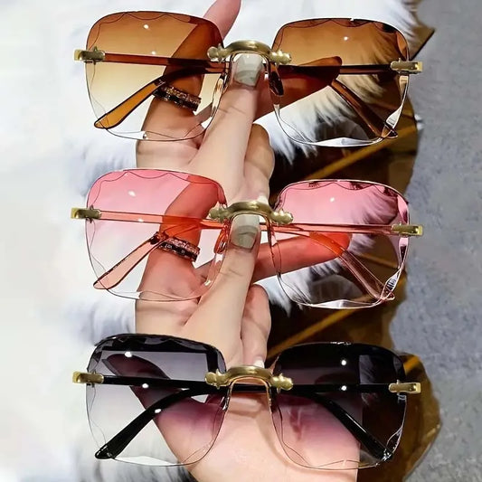 1/3pcs Square Rimless Sunglasses Women Sunglasses Fashion Colorful Casual For Men UV400 Shades Oculos FOREVRYNG ®