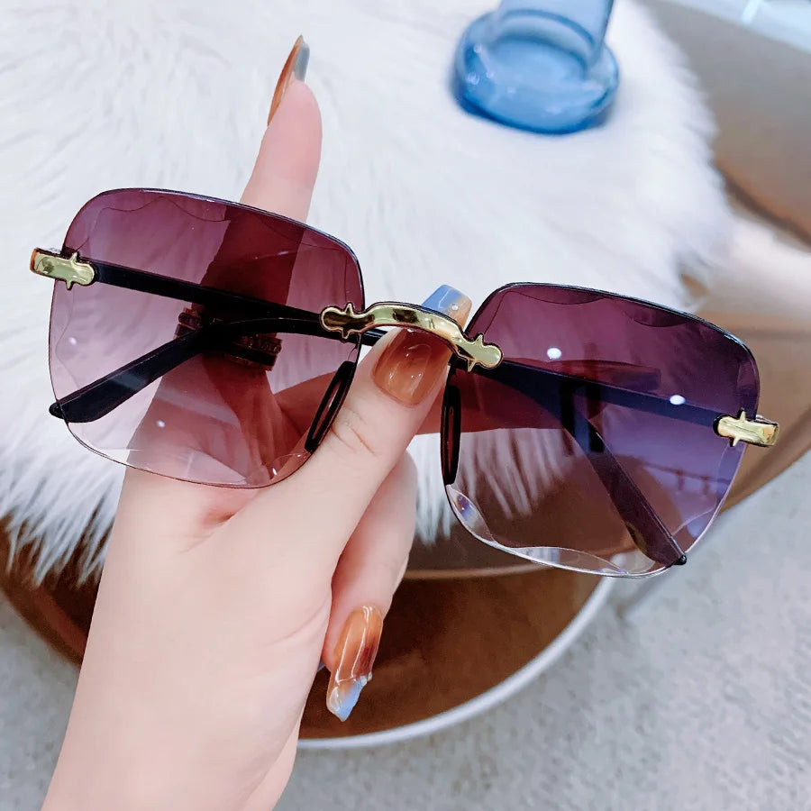 1/3pcs Square Rimless Sunglasses Women Sunglasses Fashion Colorful Casual For Men UV400 Shades Oculos FOREVRYNG ®
