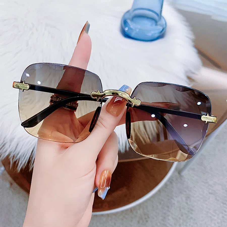 1/3pcs Square Rimless Sunglasses Women Sunglasses Fashion Colorful Casual For Men UV400 Shades Oculos FOREVRYNG ®