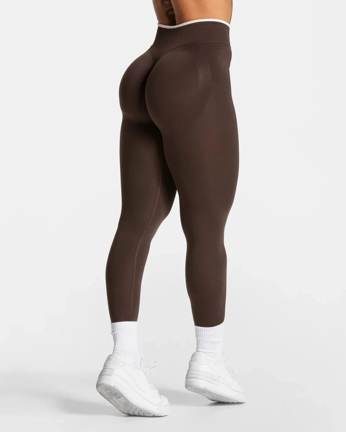 New Women's Color Blocking Yoga Leggings Seamless Knited Tights High Waist Hip Liftting Gym Workout White Edge Sports Leggings FOREVRYNG ®