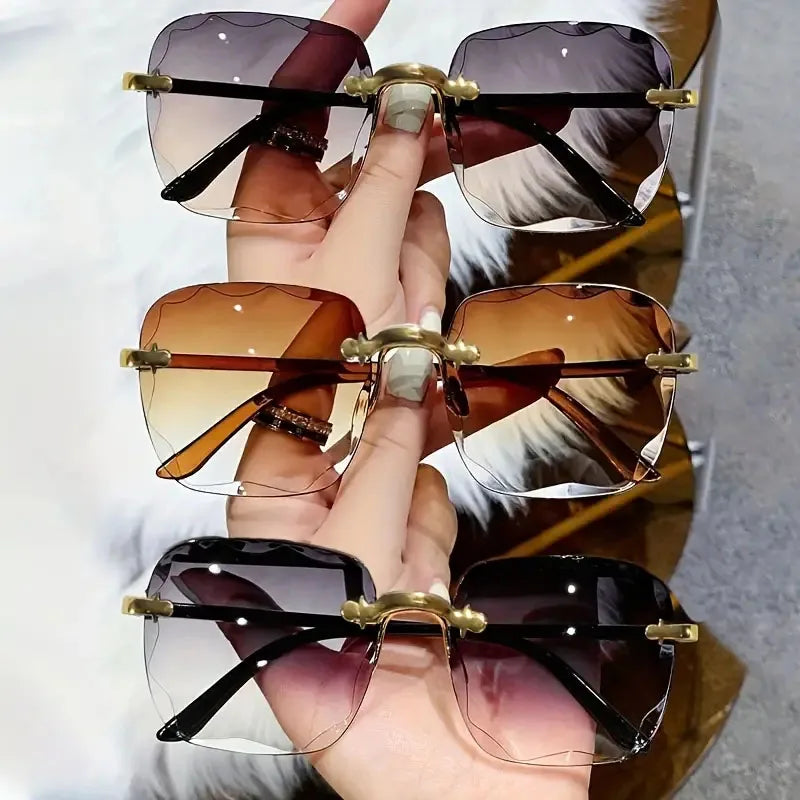 1/3pcs Square Rimless Sunglasses Women Sunglasses Fashion Colorful Casual For Men UV400 Shades Oculos FOREVRYNG ®