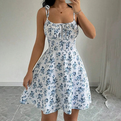 Women's Summer Floral Spaghetti Strap Beach Short Dress,Womens Dresses,Woman Clothing,Woman Clothes,Sundress,New in Dress 2025 FOREVRYNG ®