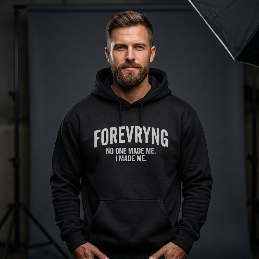FOREVRYNG® "No One Made Me. I Made Me.“ Oversize Pullover Printify