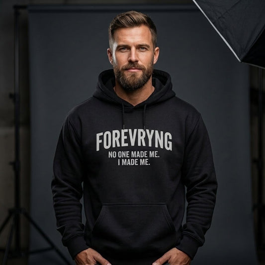 FOREVRYNG® "No One Made Me. I Made Me.“ Oversize Pullover Printify
